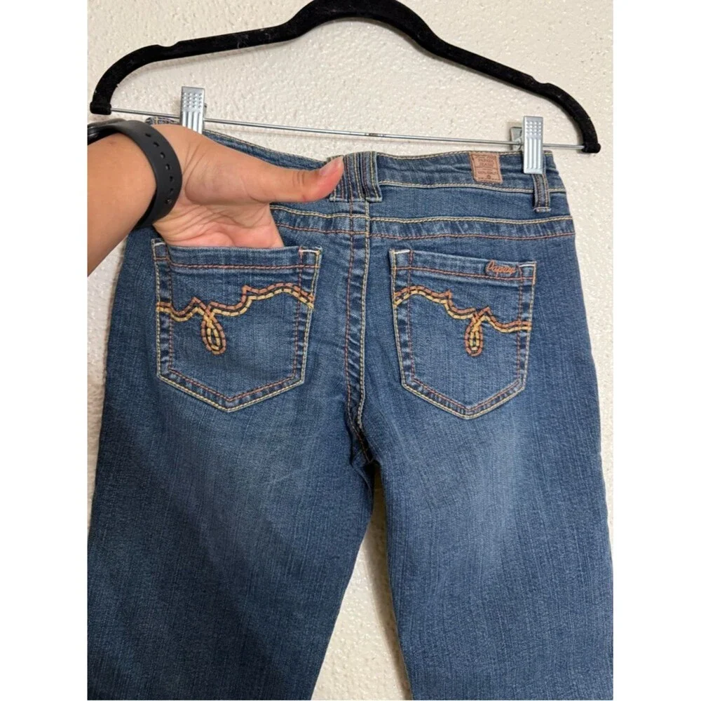 Y2K Papaya Denim Capri Jeans Low Rise Stretch Embroidered Back Pockets Size 3